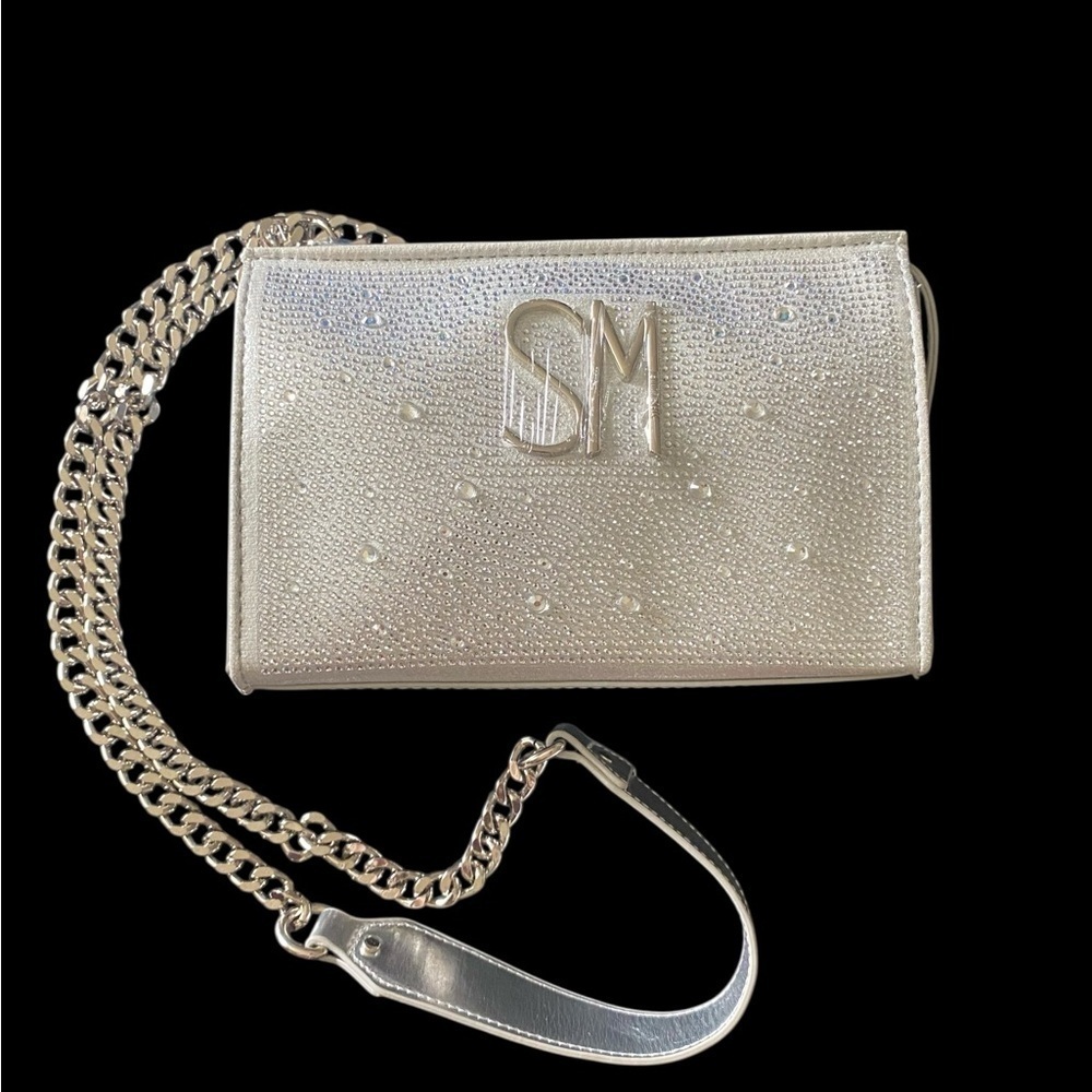 NWT-STEVE MADDEN-SHIMMER & SHINE SILVER CROSSBODY BAG